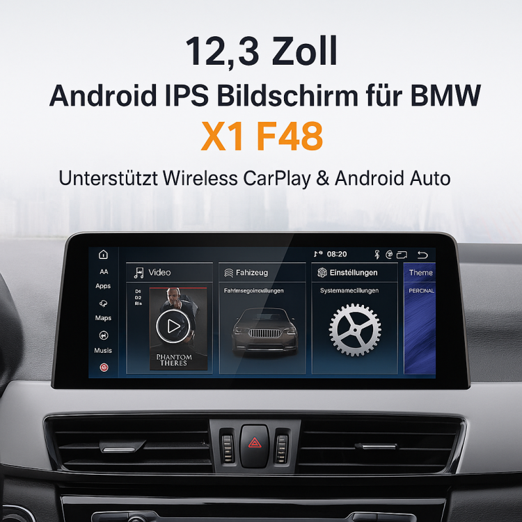BMW X1 F48 2016–2018 12,3 NBT Wireless CarPlay/Android Auto